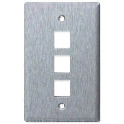 On-Q/Legrand Keystone Wallplate, 1-Gang, 3-Port